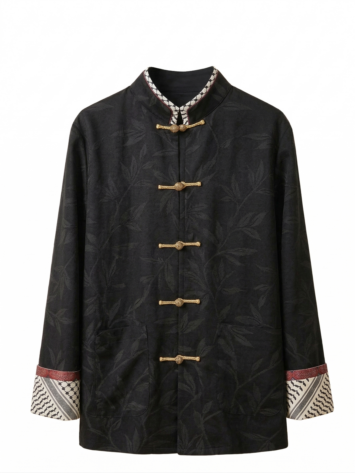 Dark Keffiyeh-Trim Tangzhuang