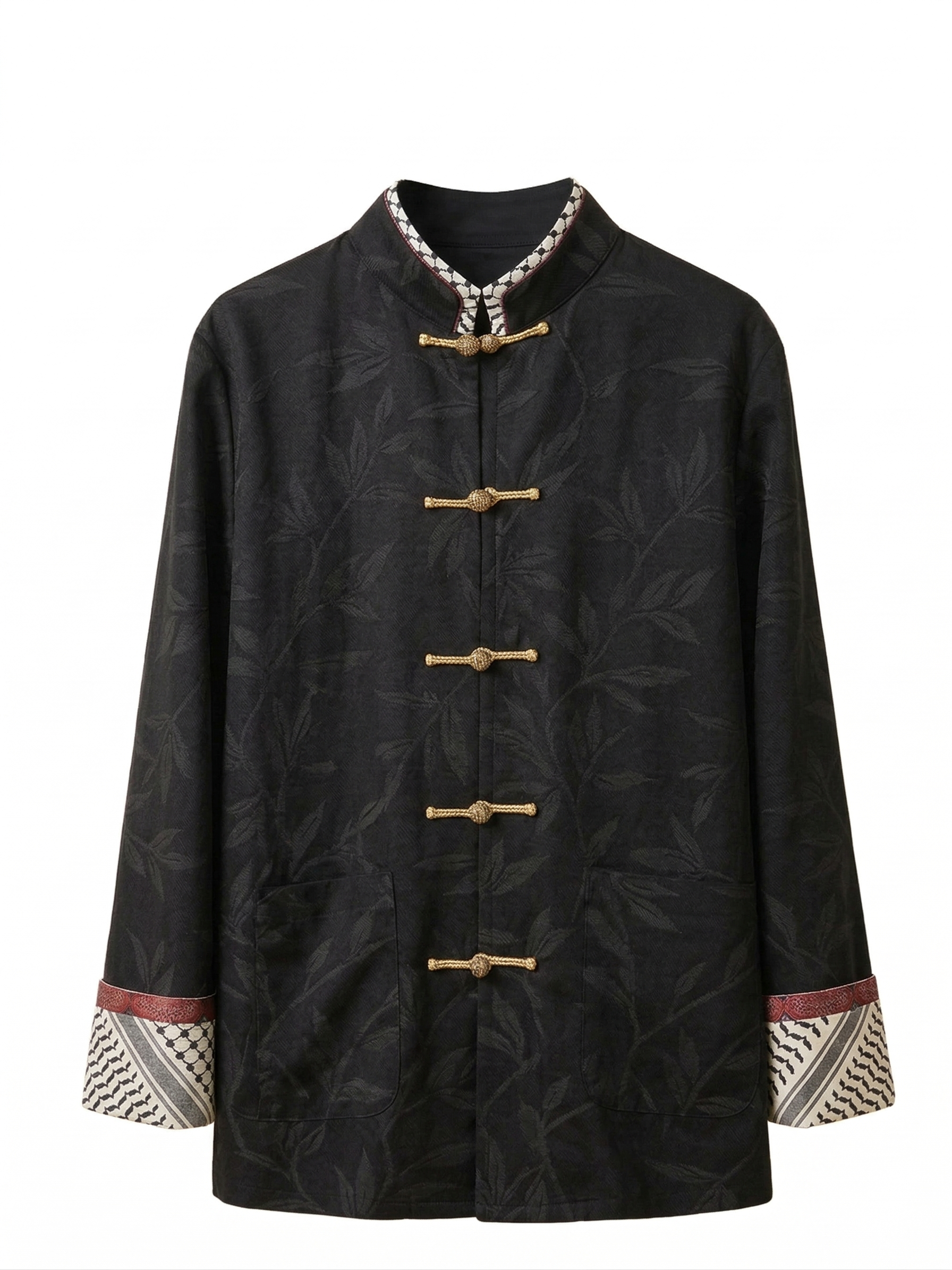 Dark Keffiyeh-Trim Tangzhuang
